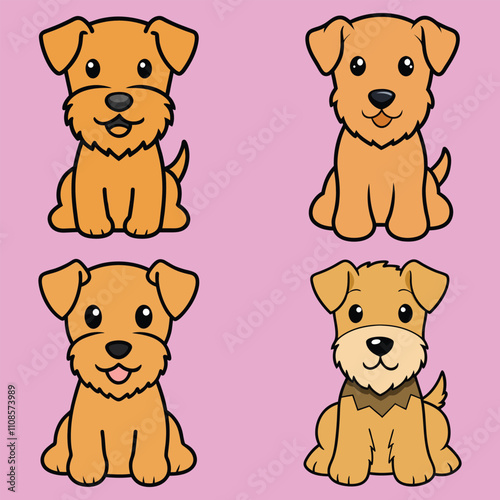 collection of Baby Dog clipart, Dog Puppy Sitting Expression design, Domestic baby Pet cartoon lover design sublimation
