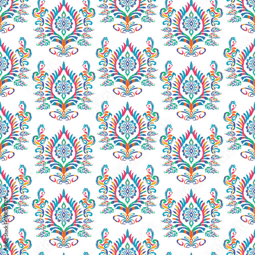 Abstract ethnic ikat pattern.Design for background, wallpaper, vector illustration, fabric, clothing, batik, carpet, embroidery.