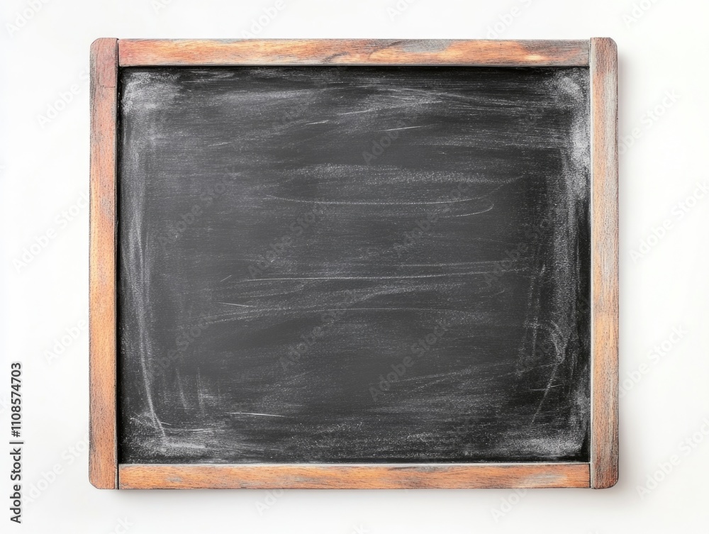 Wooden framed blackboard on white wall Wooden framed blackboard on white wall