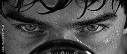 Wallpaper Mural Intense workout focus gym portrait photography indoor close-up view strength and determination in fitness training Torontodigital.ca