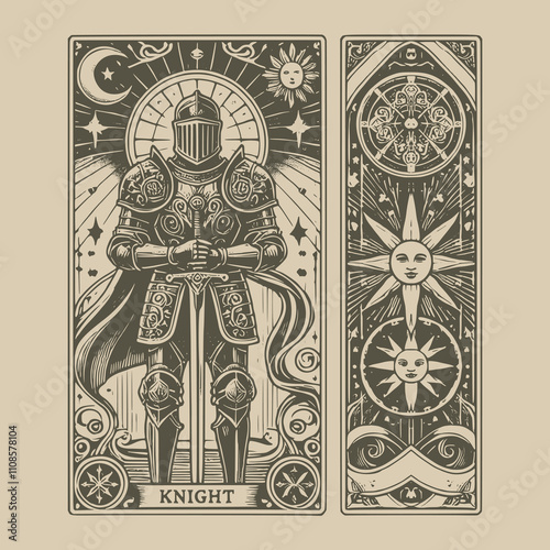 artistic knight ouija tarot playing card artwork