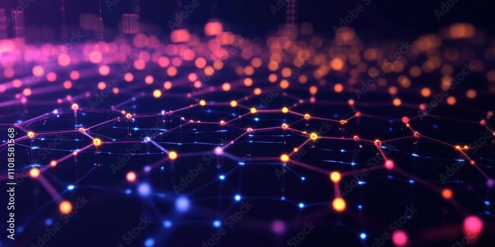 Fototapeta premium A Stunning Digital Art Representation of an Intricate Honeycomb Pattern with Vibrant Colors and Geometric Elements for Modern Design Needs