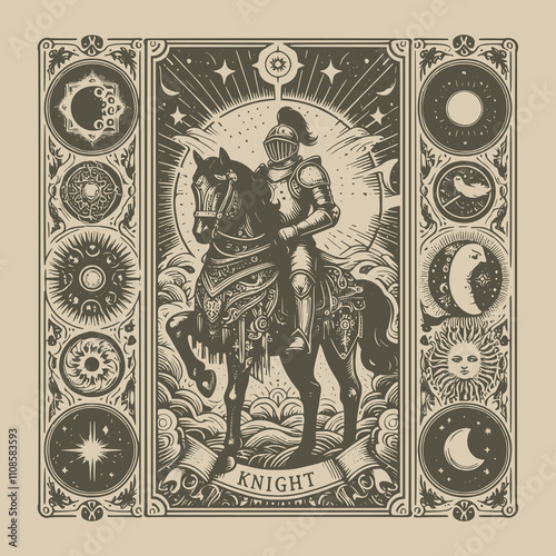 dark mystical knight ouija tarot card tattoo