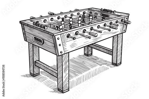 Football table sketch engraving drawing vector illustration
