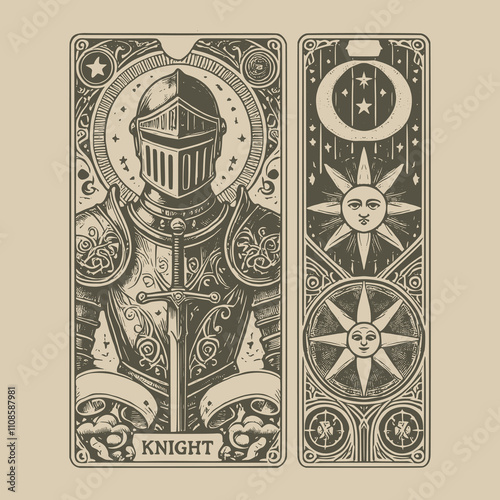 gothic knight ouija tarot playing card tattoo