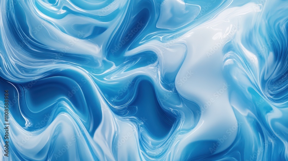 Obraz premium Abstract Blue and White Liquid Swirl Texture Fluid Marble Background for Design, Wallpaper, and Print