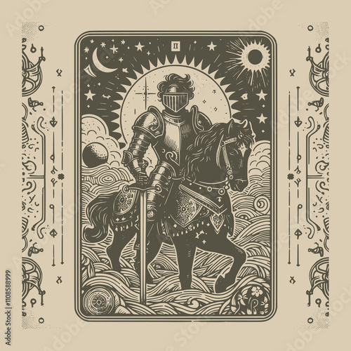 vintage knight ouija tarot playing card tattoo
