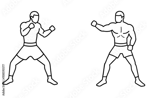 Kick Boxing fighter silhouette.