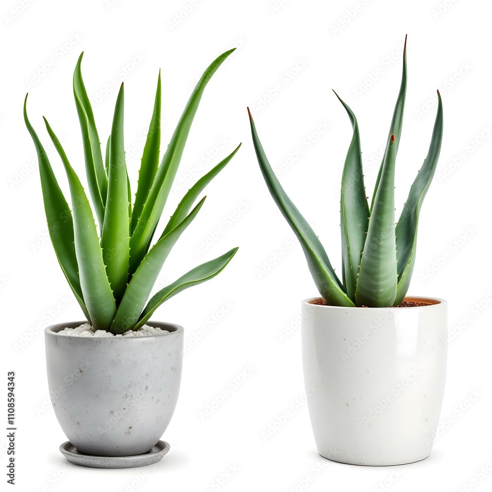 Aloe vera plant in a pot isolated on white background Aloe vera plant in a pot isolated on white background