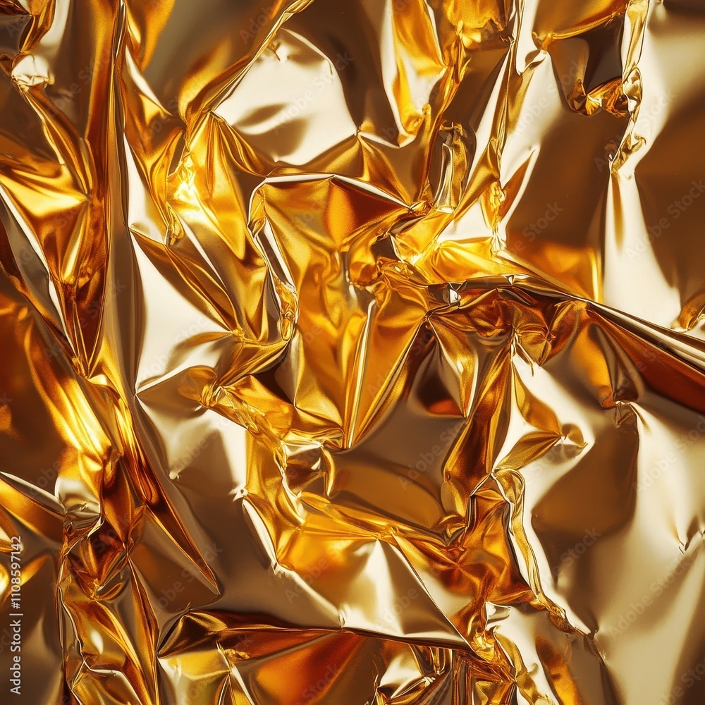 Luxurious Golden Wrinkled Foil Texture Abstract Background of Shiny Metallic Gold Creases and Folds Luxurious Golden Wrinkled Foil Texture Abstract Background of Shiny Metallic Gold Creases and Folds