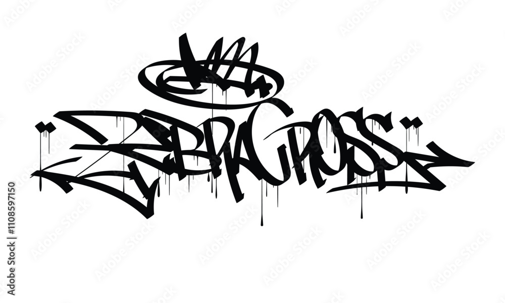 Fototapeta premium ZEBRA CROSS graffiti tag style design