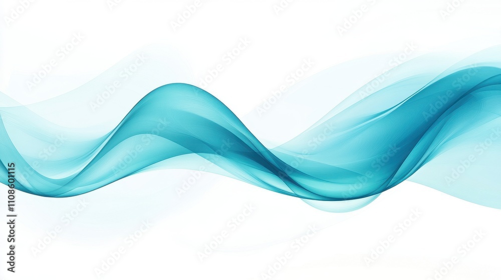 Fototapeta premium Abstract Teal Blue Wave Background Flowing, Elegant, and Serene Design for Digital Projects