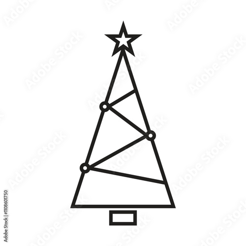 A Christmas tree icon vector on white background