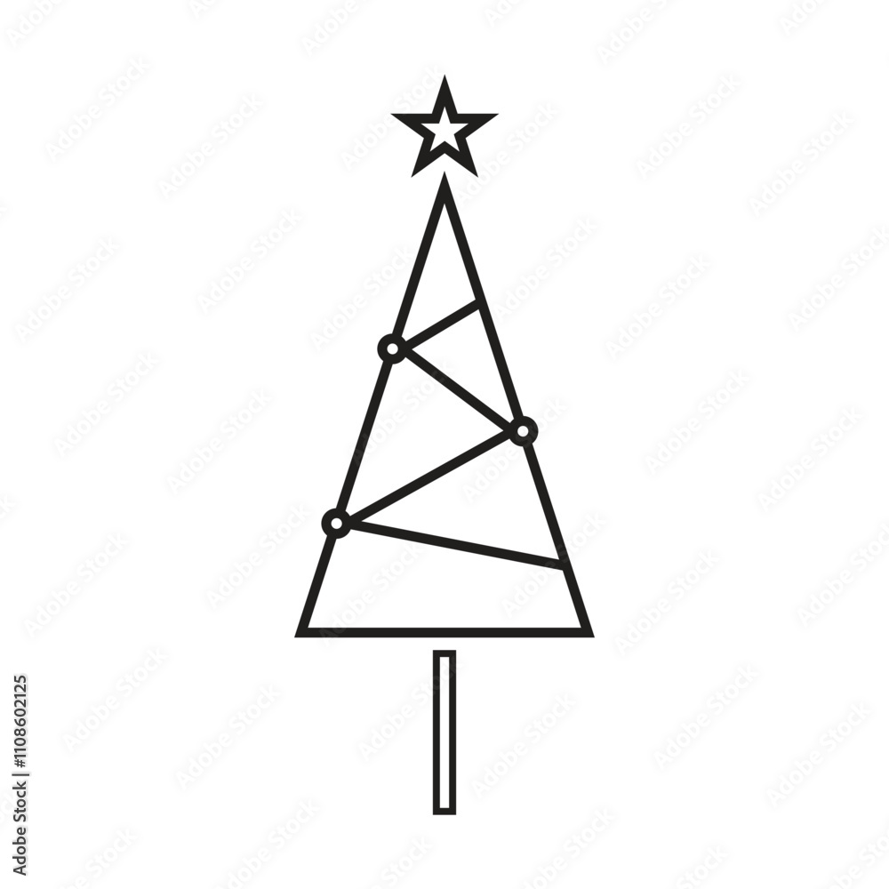 Obraz premium A Christmas tree icon vector on white background