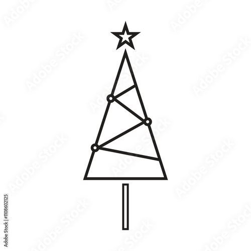 A Christmas tree icon vector on white background