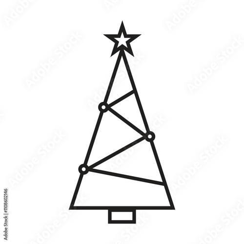 A Christmas tree icon vector on white background