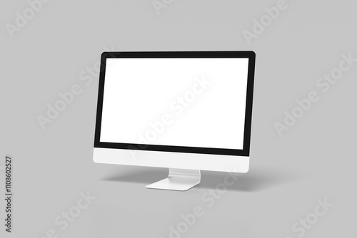 Mockup of modern desktop computer isolated on white background