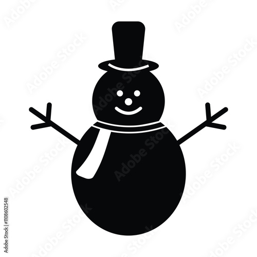 A snowman icon vector on white background