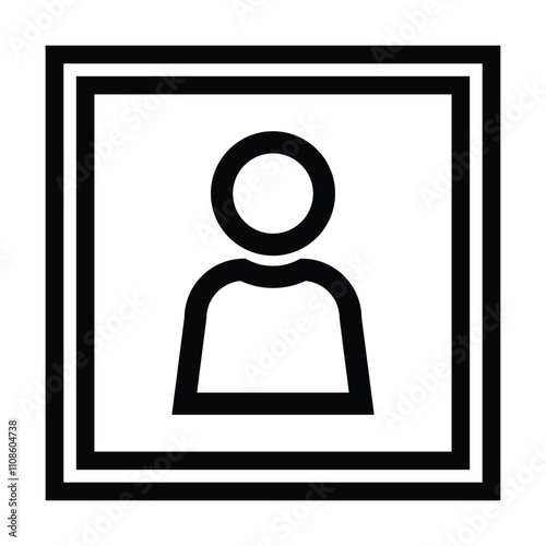 portrait icon vector on white background