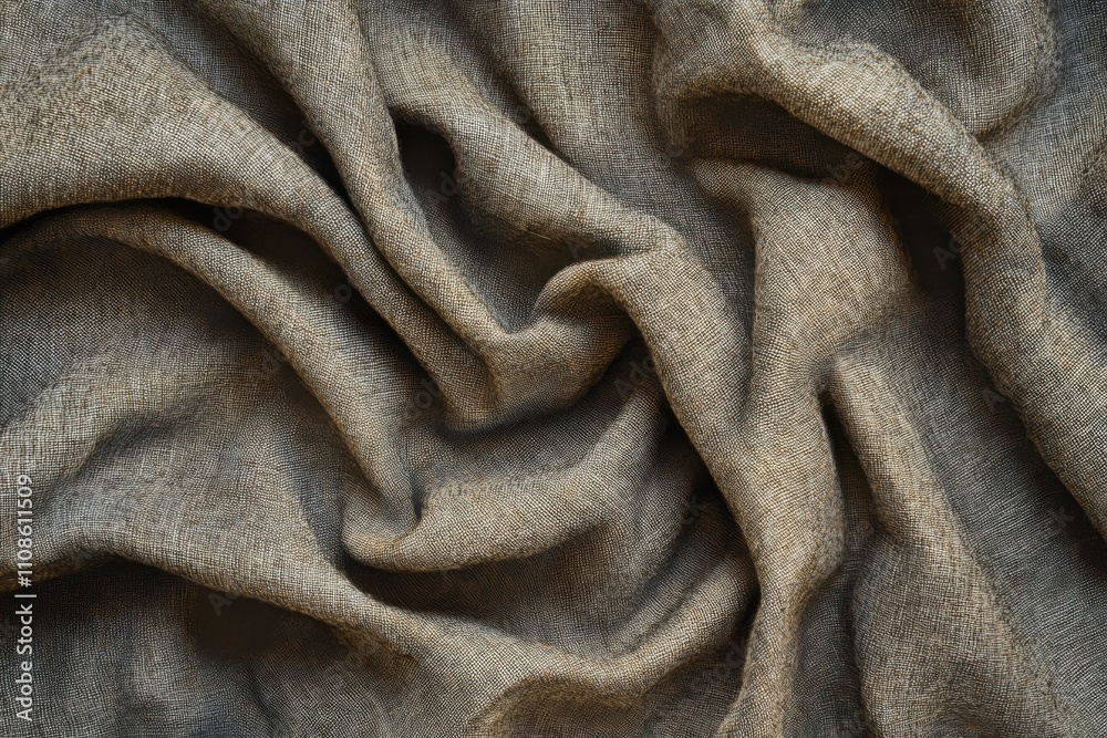 Fototapeta premium Textured fabric close-up studio textile photography neutral tones top-down view material study