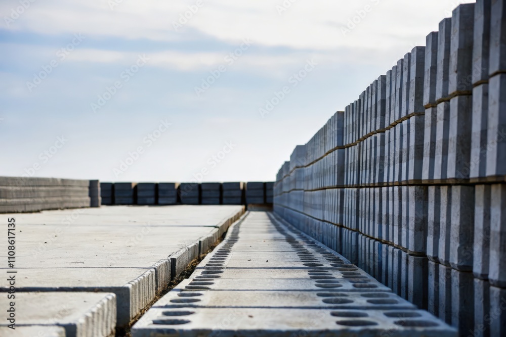 Obraz premium Industrial Concrete Pier Stretching Towards the Horizon