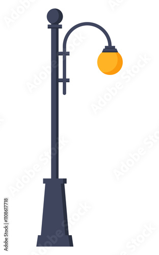 Single clipart street light sticker decoration flat illustration 