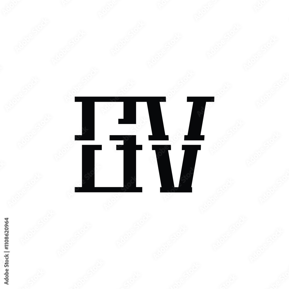 Obraz premium GV monogram logo design letter text name symbol monochrome logotype alphabet character simple logo