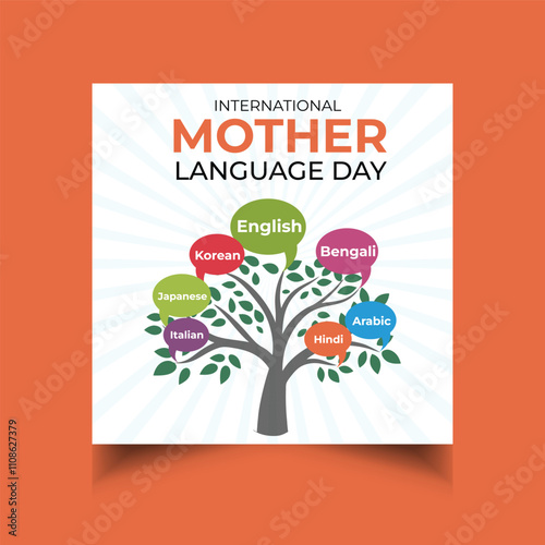 International Mother Language Day social media post template