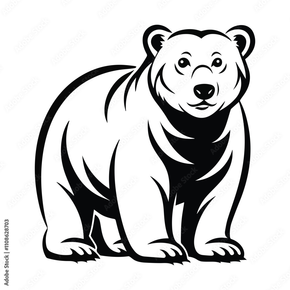 Fototapeta premium polar bear icon on white background 