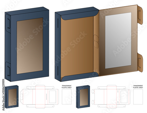 Box packaging die cut template design. 3d mock-up