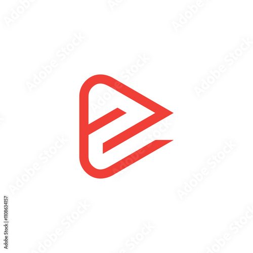 letter ee stripes geometric triangle logo vector