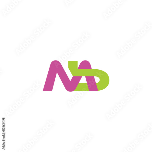 letters mb simple linked colorful overlapping logo vector
