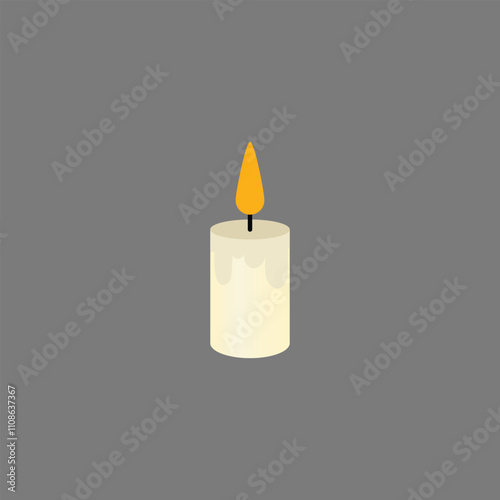 Christmas Candle on white background.