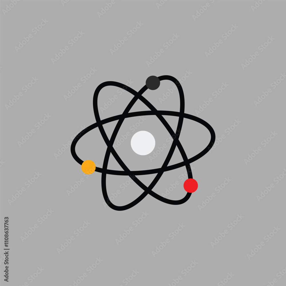 Atom education icon vector on white background Atom education icon vector on white background