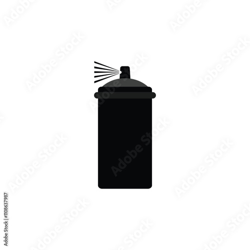 Black Spray Can Silhouette Black Icon Vector