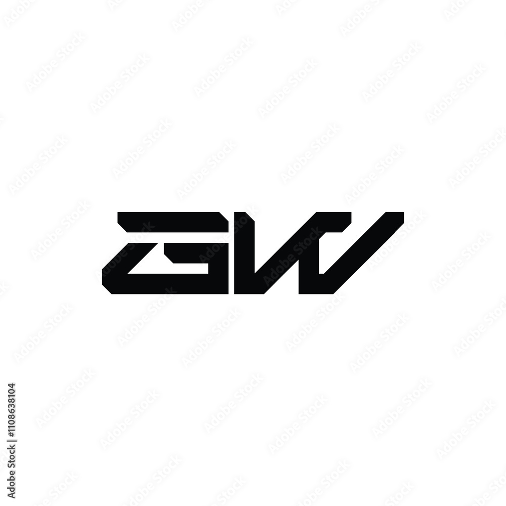 GW monogram logo design letter text name symbol monochrome logotype alphabet character simple logo
