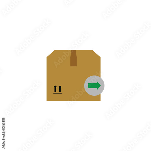 Box Package Delivery Shipping Icon on white background.