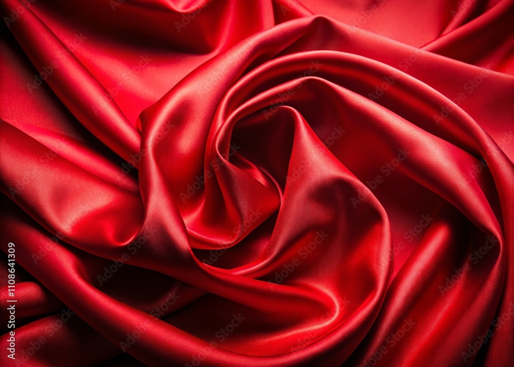 Obraz premium Red Satin Fabric Flowing Elegance - AI Photo