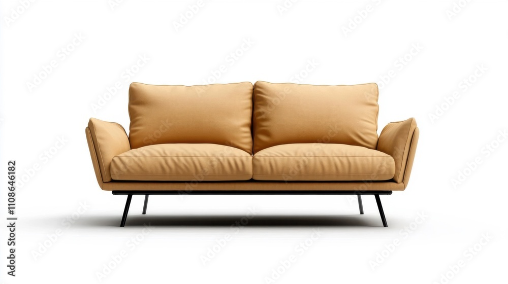 Fototapeta premium Modern Isolated Sofa on White Background