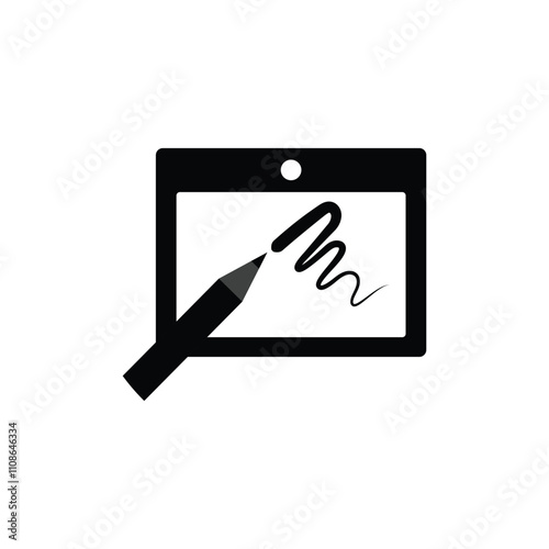Digital Drawing Board pad Icon Stock Vector on white background