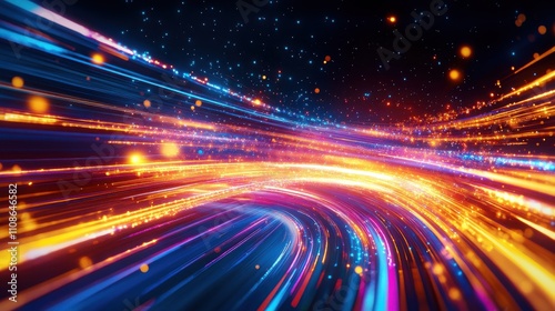 Vibrant Long Exposure Fireworks Display in Dark Background