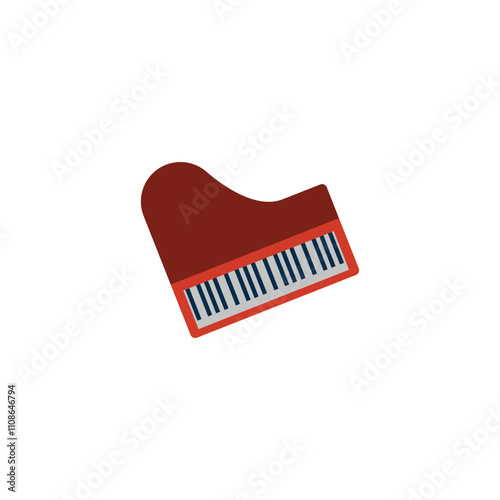 Electric piano, Keyboard musical instruments vector set. Classical piano with stool, electric piano, accordion isolated on white background.