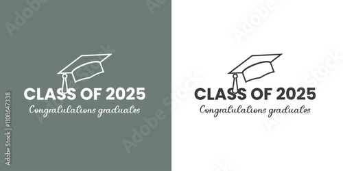 Class of 2025 design with graduates caps Congratulations graduates. Printable, sublimation, Cutting machine, Greeting cards, designs for shirts, mugs.