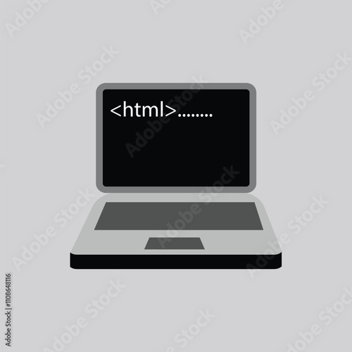Laptop Screen html code learning education icon