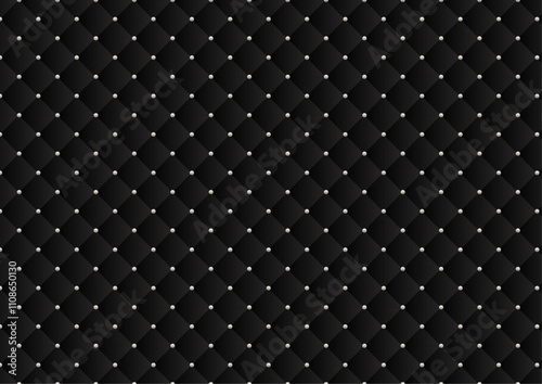 高級感のあるキルティング背景パターン素材（黒）