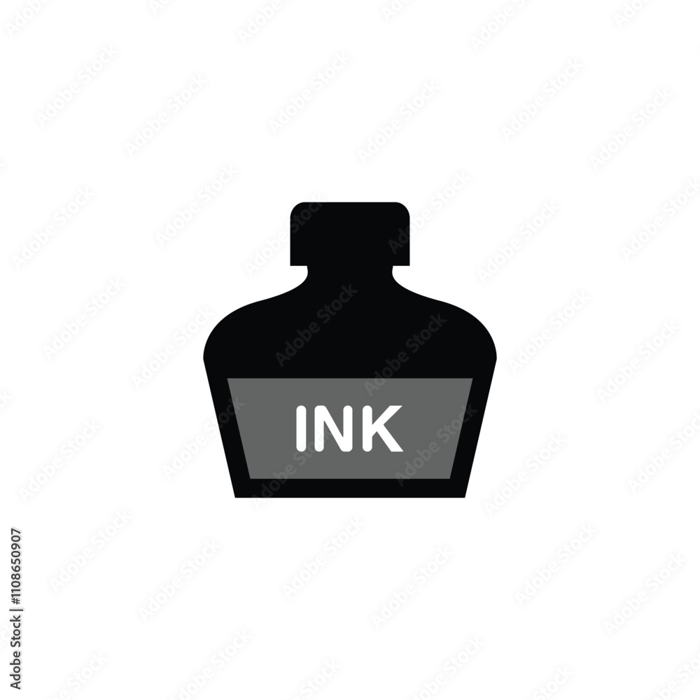 Naklejka premium Vector Ink Bottle icon Illustration Isolated design