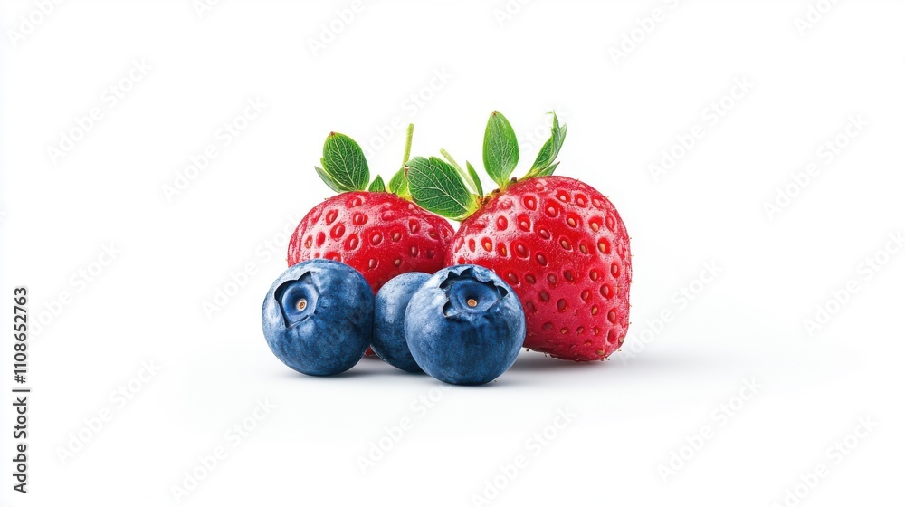 Obraz premium Fresh Berries Isolated on White Background