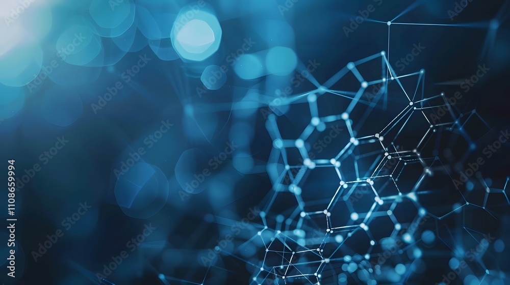 Abstract Blue Network Connecting Nodes and Lines Abstract Blue Network Connecting Nodes and Lines