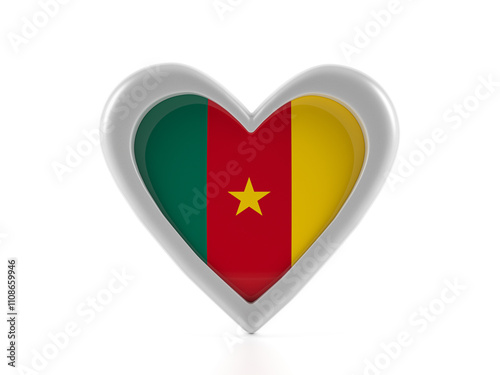 Free Download Heart shaped Cameroon flag - GFXLoad