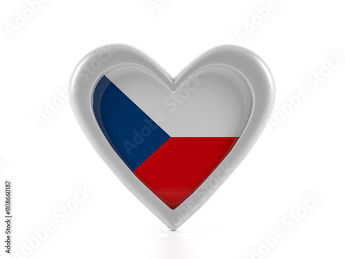 Free Download Heart shaped Czech Republic flag - GFXLoad